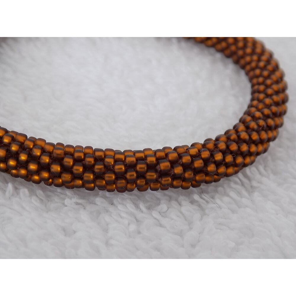 Lily and Laura crocheted and beaded bracelet copper NEW - Picture 3 of 3